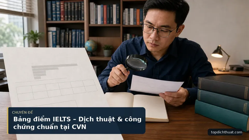 Bảng điểm IELTS – Dịch thuật & công chứng chuẩn tại CVN