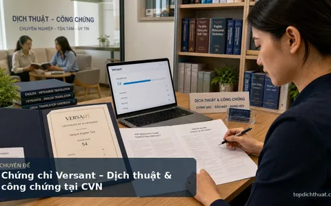 Chứng chỉ Versant – Dịch thuật & công chứng tại CVN