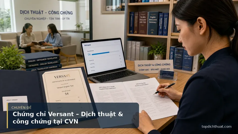 Chứng chỉ Versant – Dịch thuật & công chứng tại CVN