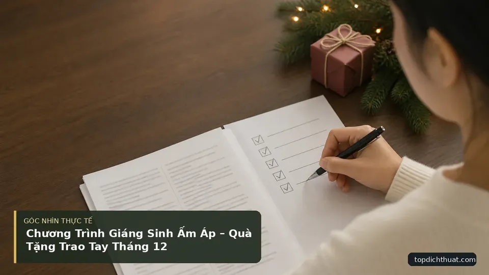 Chi tiết minh họa dịch thuật trong bài Chương Trình Giáng Sinh Ấm Áp – Quà Tặng Trao Tay Tháng 12