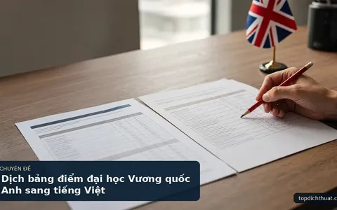 Dịch bảng điểm đại học Vương quốc Anh sang tiếng Việt