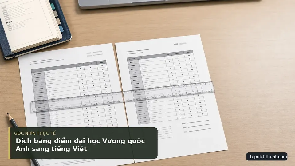 Chi tiết minh họa dịch thuật trong bài Dịch bảng điểm đại học Vương quốc Anh sang tiếng Việt