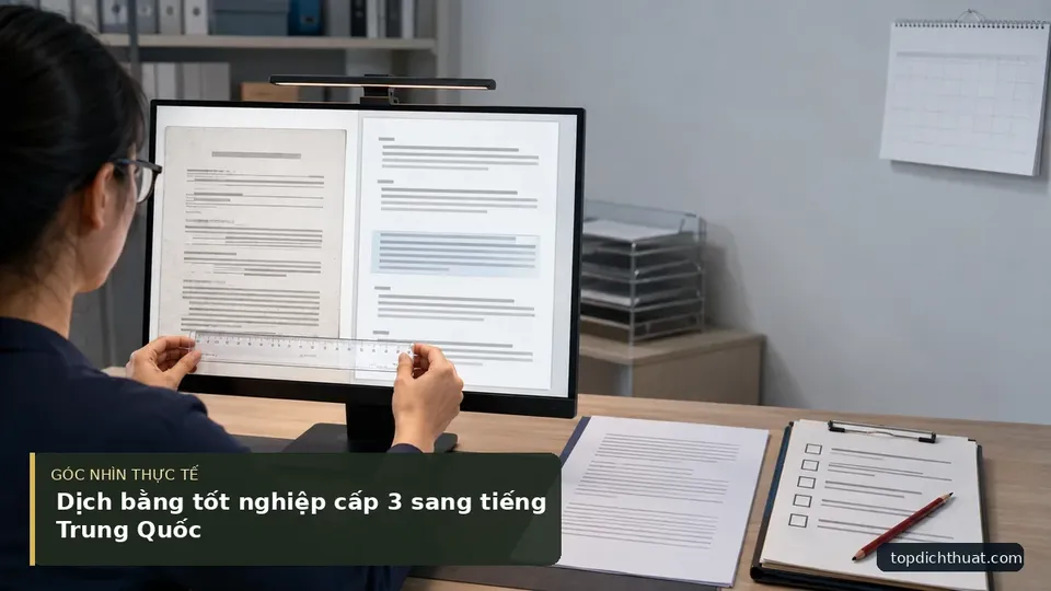 Chi tiết minh họa dịch thuật trong bài Dịch bằng tốt nghiệp cấp 3 sang tiếng Trung Quốc