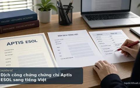 Dịch công chứng chứng chỉ Aptis ESOL sang tiếng Việt