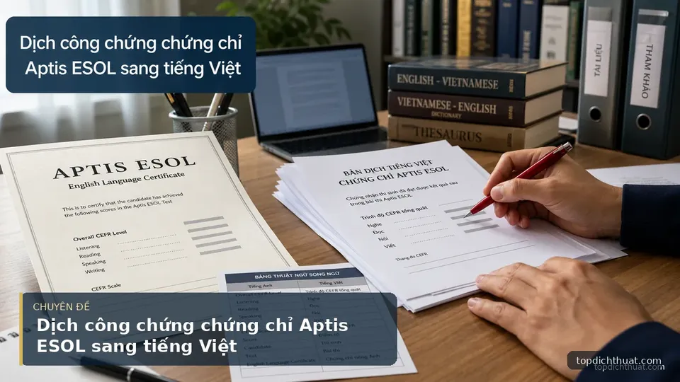 Dịch công chứng chứng chỉ Aptis ESOL sang tiếng Việt
