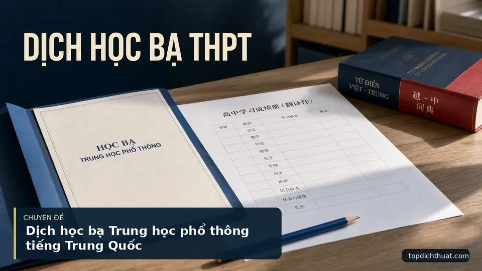 Dịch học bạ Trung học phổ thông tiếng Trung Quốc