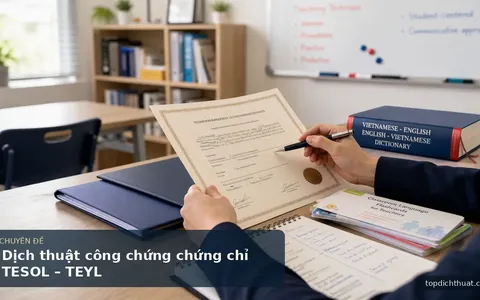 Dịch thuật công chứng chứng chỉ TESOL – TEYL
