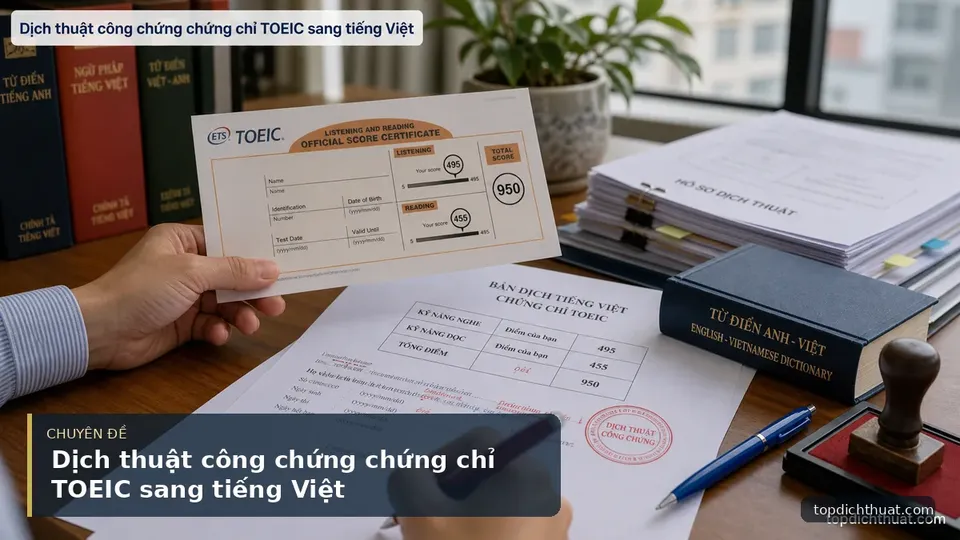 Dịch thuật công chứng chứng chỉ TOEIC sang tiếng Việt
