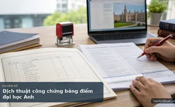 Dịch thuật công chứng bảng điểm đại học Anh