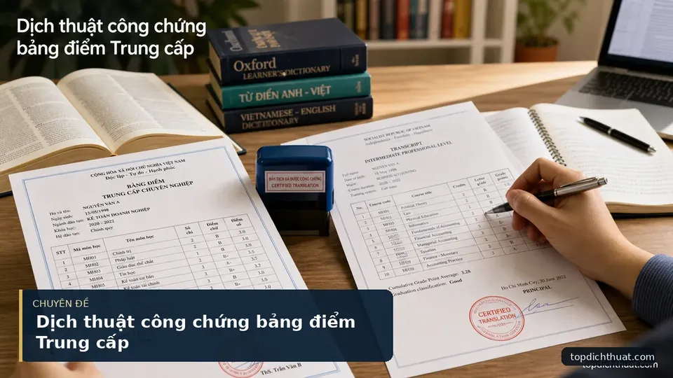 Dịch thuật công chứng bảng điểm Trung cấp