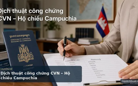 Dịch thuật công chứng CVN – Hộ chiếu Campuchia