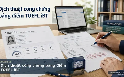 Dịch thuật công chứng bảng điểm TOEFL iBT