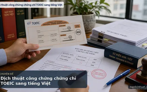 Dịch thuật công chứng chứng chỉ TOEIC sang tiếng Việt