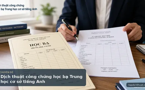 Dịch thuật công chứng học bạ Trung học cơ sở tiếng Anh