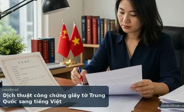 Dịch thuật công chứng giấy tờ Trung Quốc sang tiếng Việt