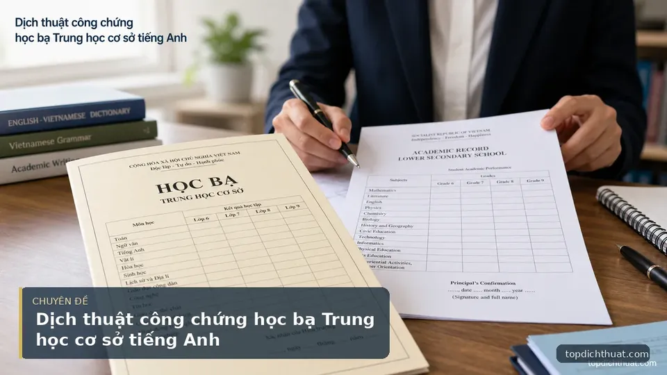 Dịch thuật công chứng học bạ Trung học cơ sở tiếng Anh