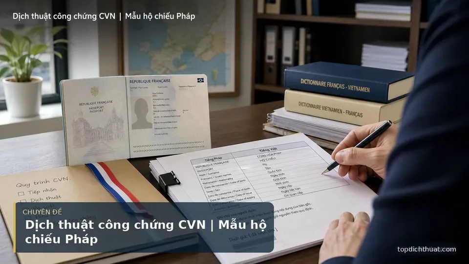 Dịch thuật công chứng CVN | Mẫu hộ chiếu Pháp