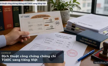Dịch thuật công chứng chứng chỉ TOEIC sang tiếng Việt