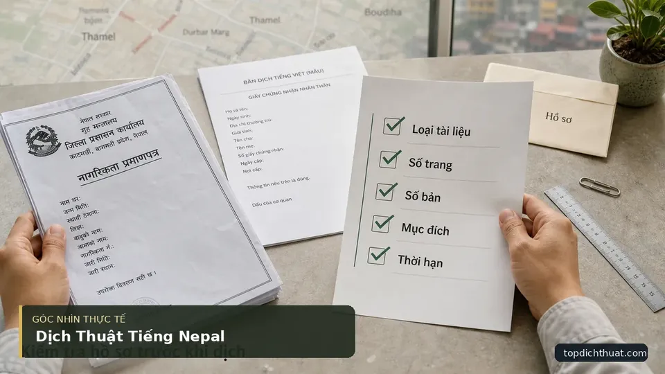 Chi tiết minh họa dịch thuật trong bài Dịch Thuật Tiếng Nepal