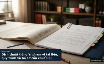 Dịch thuật tiếng Ý: phạm vi tài liệu, quy trình và hồ sơ cần chuẩn bị
