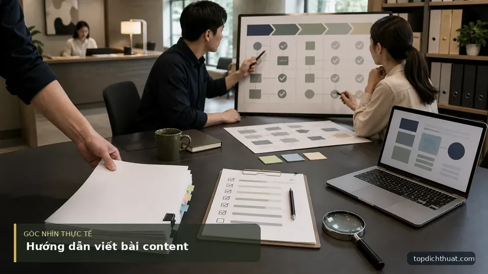 Hướng dẫn viết bài content — hình minh họa dịch thuật