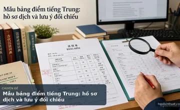 Mẫu bảng điểm tiếng Trung: hồ sơ dịch và lưu ý đối chiếu