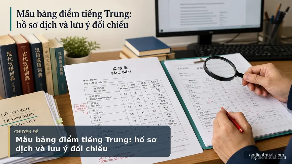 Mẫu bảng điểm tiếng Trung: hồ sơ dịch và lưu ý đối chiếu