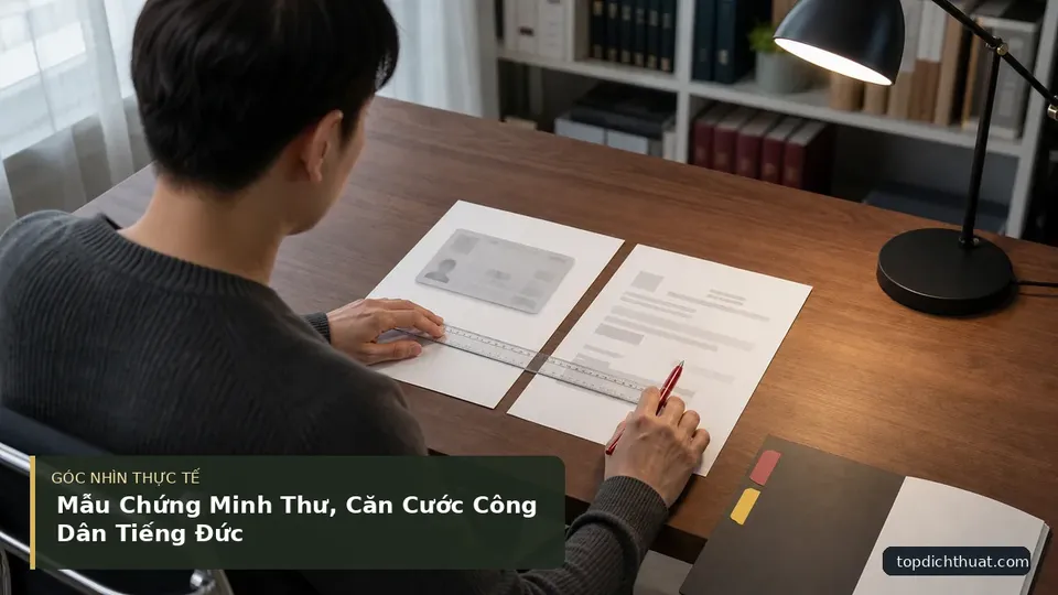Chi tiết minh họa dịch thuật trong bài Mẫu Chứng Minh Thư, Căn Cước Công Dân Tiếng Đức