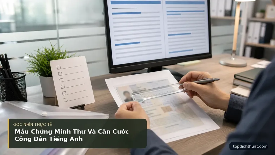 Chi tiết minh họa dịch thuật trong bài Mẫu Chứng Minh Thư Và Căn Cước Công Dân Tiếng Anh