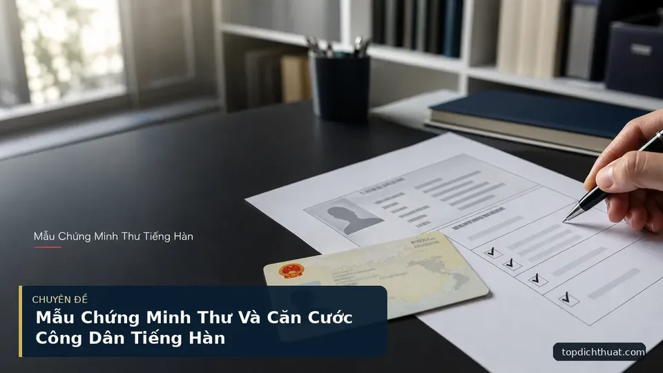 Mẫu Chứng Minh Thư Và Căn Cước Công Dân Tiếng Hàn