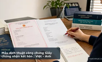 Mẫu dịch thuật công chứng Giấy chứng nhận kết hôn | Việt – Anh