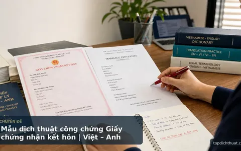 Mẫu dịch thuật công chứng Giấy chứng nhận kết hôn | Việt – Anh