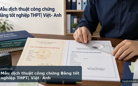 Mẫu dịch thuật công chứng Bằng tốt nghiệp THPT| Việt- Anh
