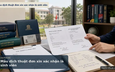 Mẫu dịch thuật đơn xin xác nhận là sinh viên
