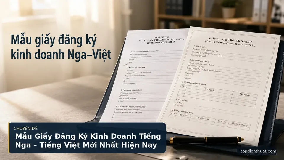 Mẫu Giấy Đăng Ký Kinh Doanh Tiếng Nga – Tiếng Việt Mới Nhất Hiện Nay