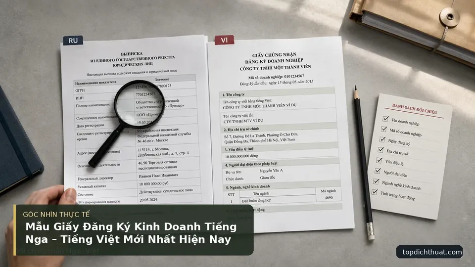 Chi tiết minh họa dịch thuật trong bài Mẫu Giấy Đăng Ký Kinh Doanh Tiếng Nga – Tiếng Việt Mới Nhất Hiện Nay