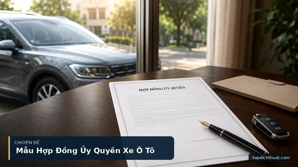 Mẫu Hợp Đồng Ủy Quyền Xe Ô Tô