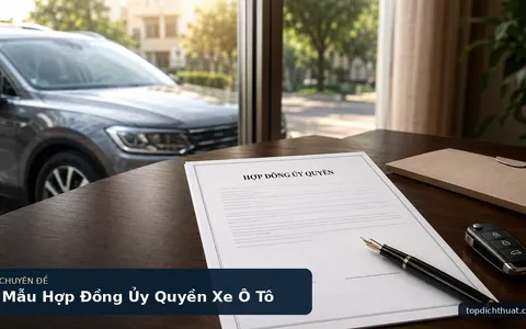 Mẫu Hợp Đồng Ủy Quyền Xe Ô Tô