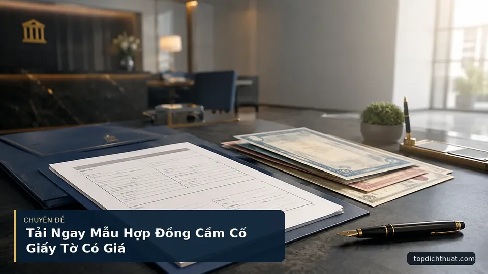 Tải Ngay Mẫu Hợp Đồng Cầm Cố Giấy Tờ Có Giá